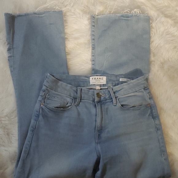 FRAME DISTRESSED CROPPED JEANS - Picture 2 of 10